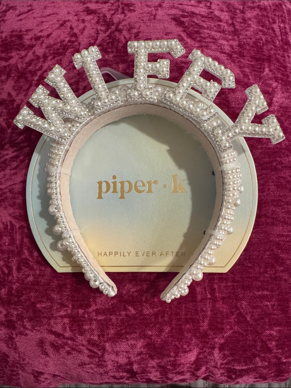 Piper . K Wifey Pearl Letter Headband